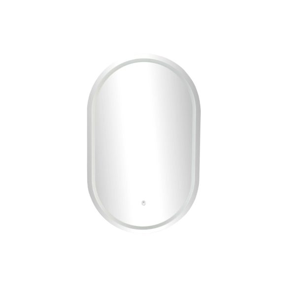 Tükör domború szegéllyel, led-es üveg 50x0,5x80 cm fehér