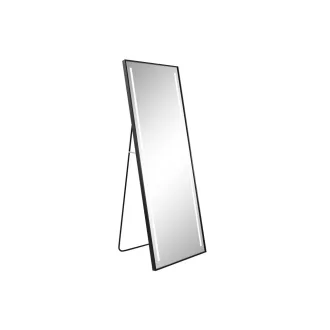   Tükör egész alakos, led-es aluminium, üveg 60x0,5x165 cm fekete