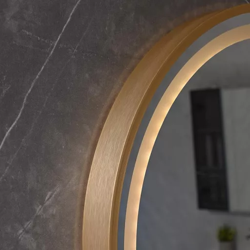 Tükör egész alakos, led-es aluminium, üveg 60x0,5x165 cm fekete