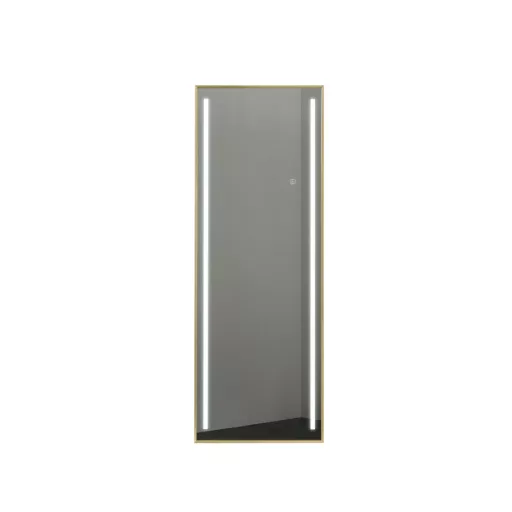 Tükör egész alakos, led-es aluminium, üveg 60x5x165 cm arany