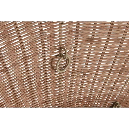 Tükör, virág rattan 98x1x98 cm barna