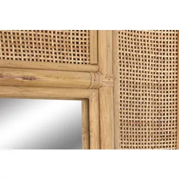   Tükör egész alakos, szögletes rattan 100x4x180 cm világosbarna