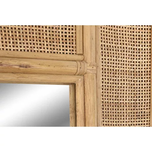 Tükör egész alakos, szögletes rattan 100x4x180 cm világosbarna