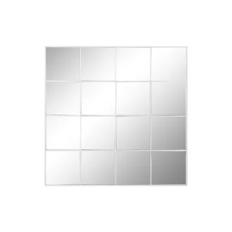 Tükör négyzet alakú fém 122x1x122 cm fehér