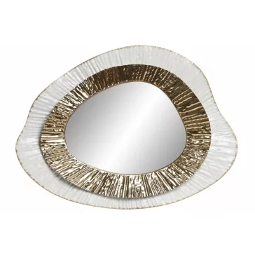 Espejo metal cristal 59x7x79 3d dorado
