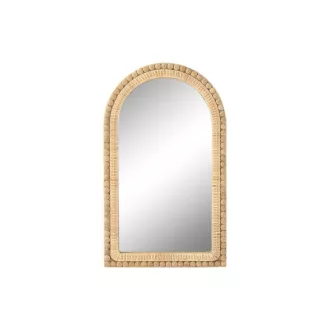 Espejo ratan cristal 48x3x80 bolitas natural