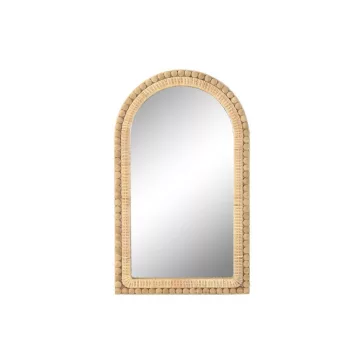Espejo ratan cristal 48x3x80 bolitas natural