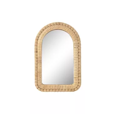 Espejo ratan cristal 30x3x45,5 bolitas natural