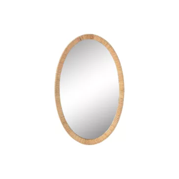 Espejo ratan cristal 53,5x4,5x85 oval natural