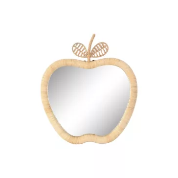 Espejo ratan cristal 43x4x50 manzana natural