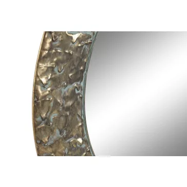 Espejo metal cristal 66x2,5x66 envejecido dorado