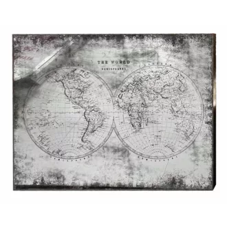 Espejo metal cristal 90x3,5x60 mapa envejecido