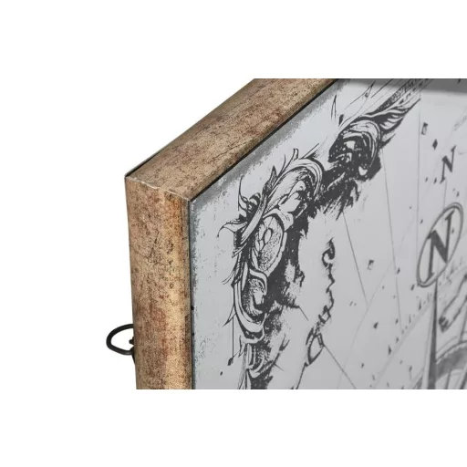 Espejo metal cristal 60x3,5x90 br jula envejecido