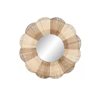 Espejo ratan metal 87x8x87 natural
