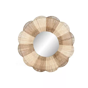 Espejo ratan metal 87x8x87 natural
