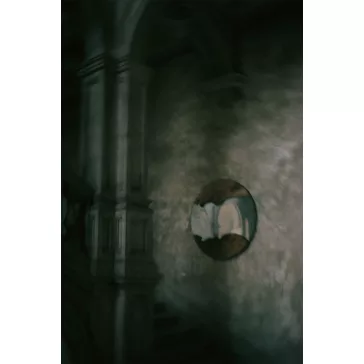   Kézzel készített teakfa–üveg tükör, 100×5×100 cm, barna