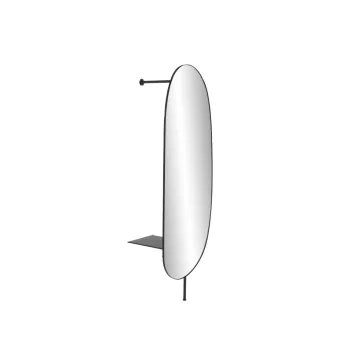 Espejo vestidor hierro cristal 61x53,5x190 pared