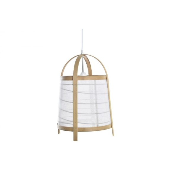Lámpa, asztali, bambusz, vászon, 31x31x45, fehér