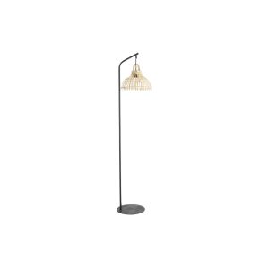 Lámpa álló fém rattan 40x40x160 természetes fekete
