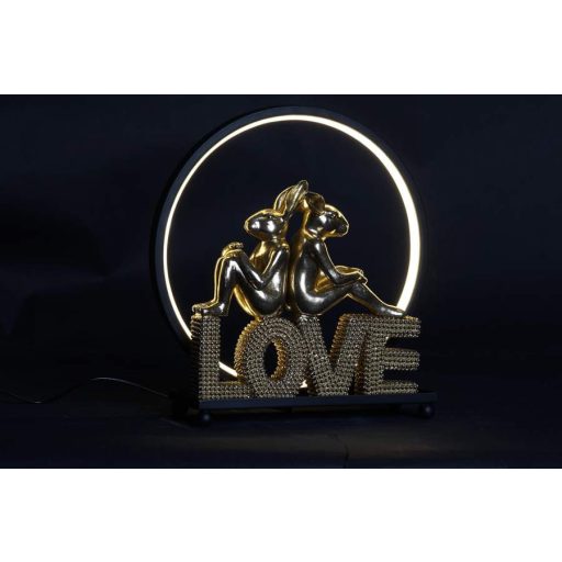 Dekoráció világító műgyanta led 30x11x31,5 love