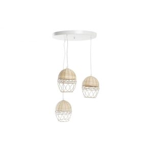Lámpa mennyezeti fém rattan 38x38x75 barna világos