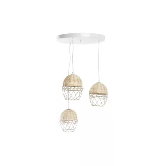 Lámpa mennyezeti fém rattan 38x38x75 barna világos