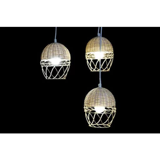 Lámpa mennyezeti fém rattan 38x38x75 barna világos