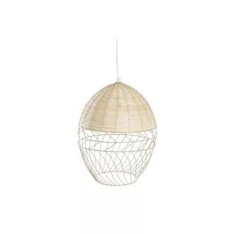 Lámpa mennyezeti fém rattan 30x30x38 barna világos