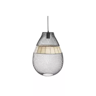 Lámpa mennyezeti fém rattan 32x32x43 fekete