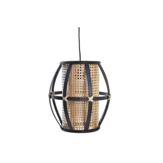   Lámpa mennyezeti bambusz rattan 34x34x35 természetes fekete
