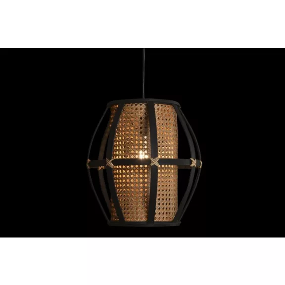 Lámpa mennyezeti bambusz rattan 34x34x35 természetes fekete