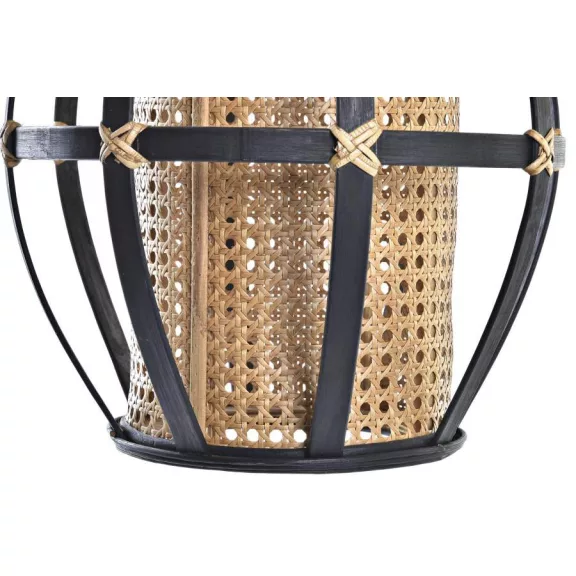 Lámpa mennyezeti bambusz rattan 34x34x35 természetes fekete