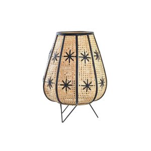 Lámpa asztali rattan fém 37x37x47 virág