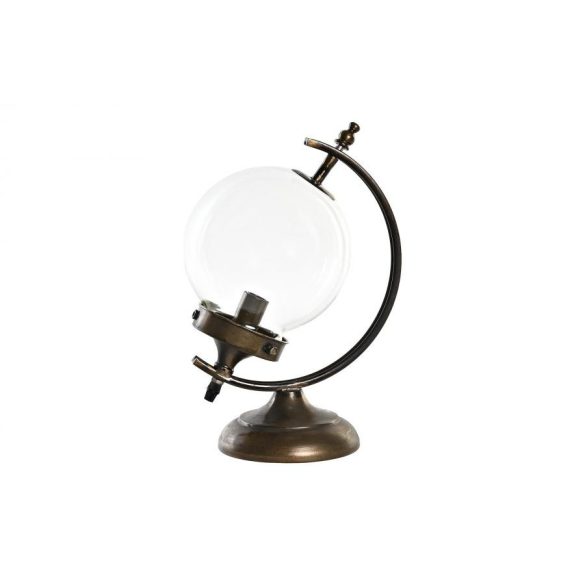 Lámpa, asztali, fém, üveg, 25x20x36, gömb