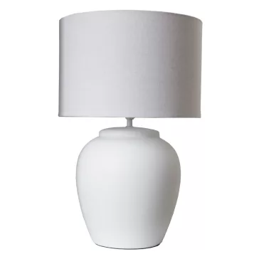 Lámpa asztali porcelán vászon 38x38x58 fehér 