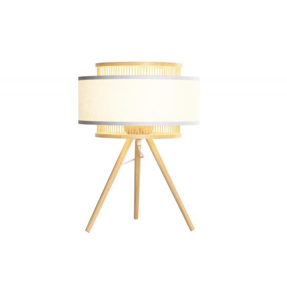 Lámpa asztali bambusz poliészter 36x36x48 e27 
