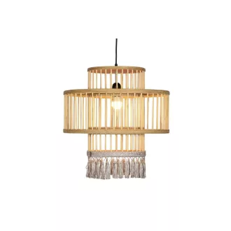 Lámpa mennyezeti rattan 45x45x46 bojtos természetes barna 