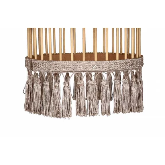 Lámpa mennyezeti rattan 45x45x46 bojtos természetes barna 
