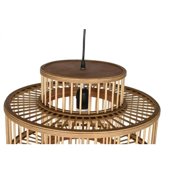Lámpa mennyezeti rattan 45x45x46 bojtos természetes barna 