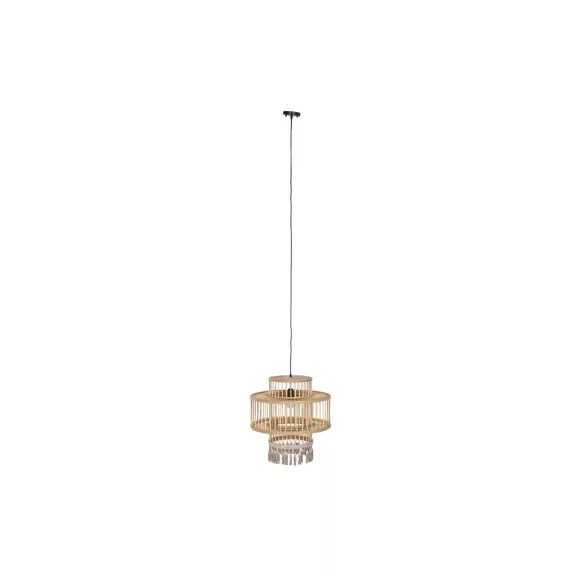 Lámpa mennyezeti rattan 45x45x46 bojtos természetes barna 