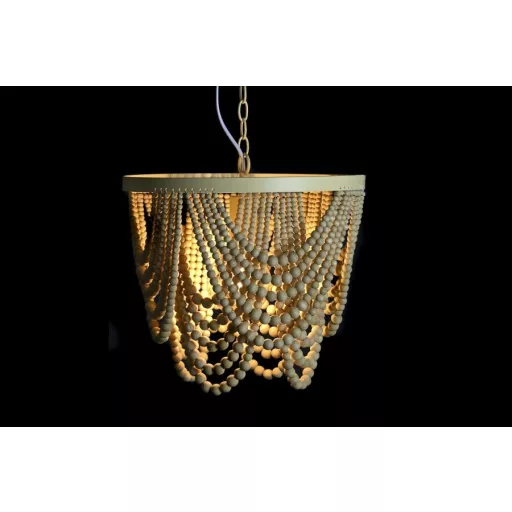 Lámpa mennyezeti fém mdf 35x35x95 természetes barna 