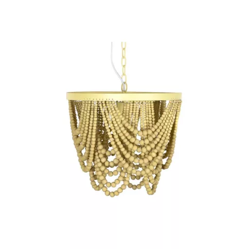 Lámpa mennyezeti fém mdf 35x35x95 természetes barna 