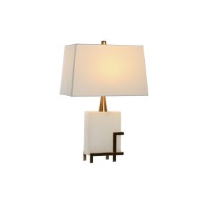 Lámpa asztali márvány fém 40x23x64 fehér