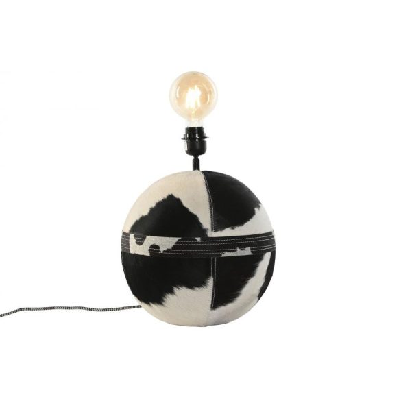 Lámpa asztali tehén mangófa, fém 30x30x39 cm fekete, fehér