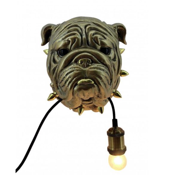 Lámpa bulldog poly 25x23x29 cm arany