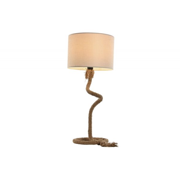 Lámpa asztali kötél, vászon 35x35x80 cm barna, törtfehér