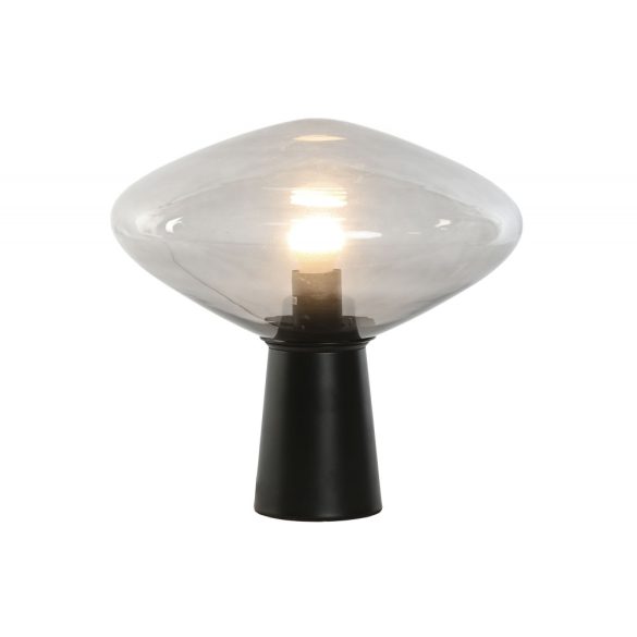 Lámpa asztali üveg, fém 39x39x34 cm szürke