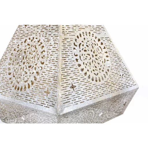 Lámpa mennyezeti fém 25x25x40 cm fehér, arany