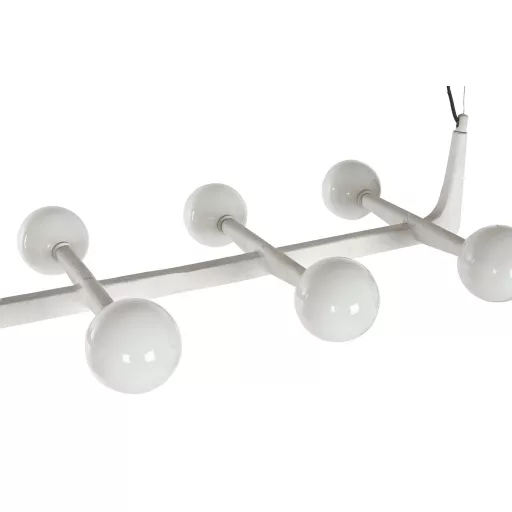 Lámpa mennyezeti fém, üveg 110x45x23 cm fehér
