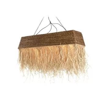 Lámpa mennyezeti raffia 138x33x43 cm natúr